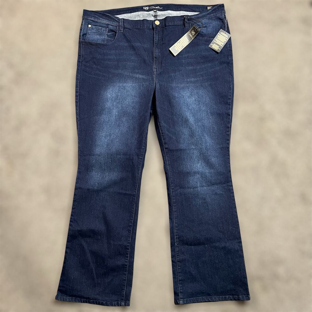 DG2 Diane Gilman Jeans 26W TALL Plus Dark Wash Bootcut Denim Cotton Blend NEW